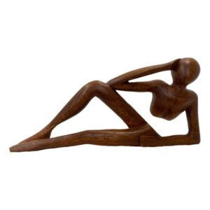 Carved Wooden Relaxing Statue