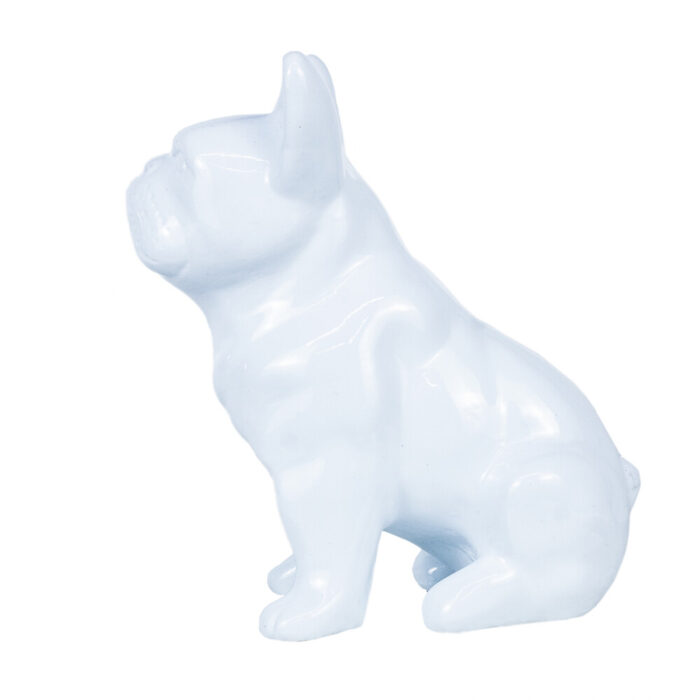 Decorative White French Bulldog Statue