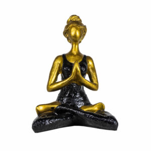 Gold and Black Pottery Yoga Lady