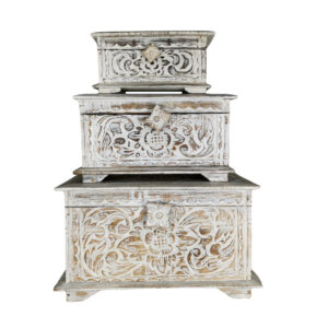 Wooden White Decorative Trinket Box