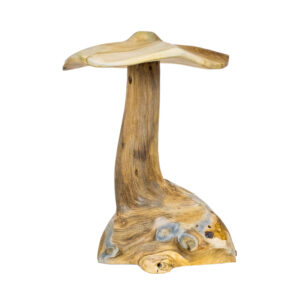 Organic Teak Mushroom Sculpture