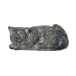 Grey Pottery Sleeping Cat Statue
