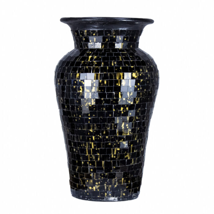 Pottery Black Mosaic Vase Pottery Black Mosaic Vase