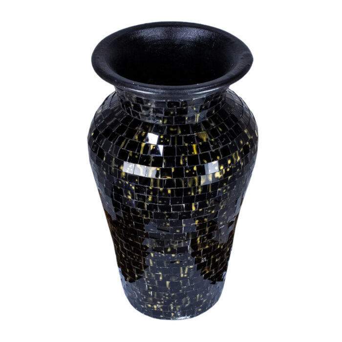 Pottery Black Mosaic Vase Pottery Black Mosaic Vase