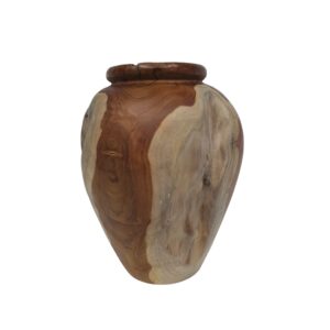 Decorative Erosi Burmese Teak Vase