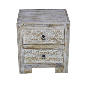 Wooden 2 Drawer Batari Bedside Pedestal