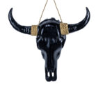Black Decorative Buffalo Skull Wall Art