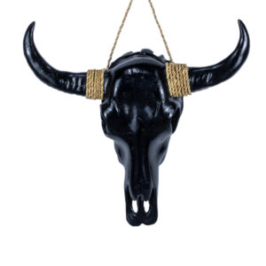 Black Decorative Buffalo Skull Wall Art