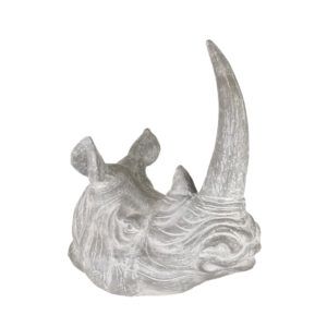 White Pottery Rhino Bust