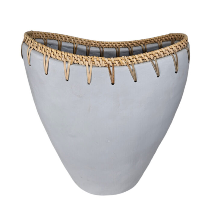 Ariana-Grey-Medium-Terra-and-Rattan-Vase-Main.jpg White tabletop vase