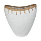 White terra and rattan vase