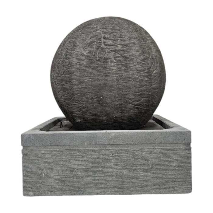 Ball-Stone-Garden-Fountain-Front.jpg Leaf Ball Garden Stone Fountain
