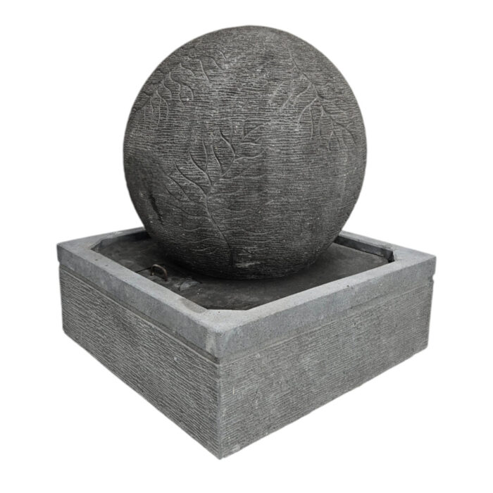 Ball-Stone-Garden-Fountain-Side.jpg Leaf Ball Garden Stone Fountain