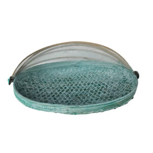 Turquoise Bamboo Basket With Net