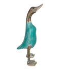 Turquoise wood bird decor