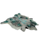 Exotic Green And White Genuine Cow Hide Rug