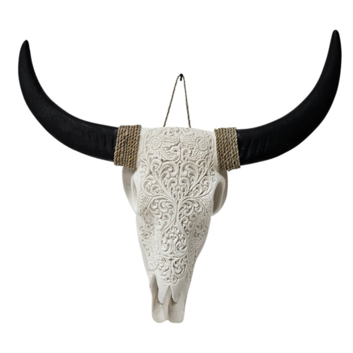 Black-Horns-Carved-Buffalo-Skull-Main.jpg Carved Buffalo Skull Wall Hanging
