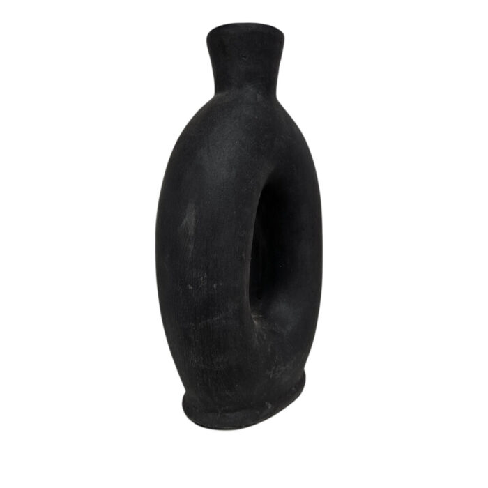 Black-Oval-Terra-Vase-Side.jpg Oval Terra Decorative Vase