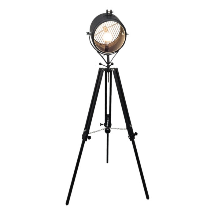 Black Grid Steel Floor Standing Lamp