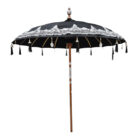 Cotton Black And Silver Bonita Umbrella