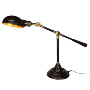 Brass And Leather Table Lamp