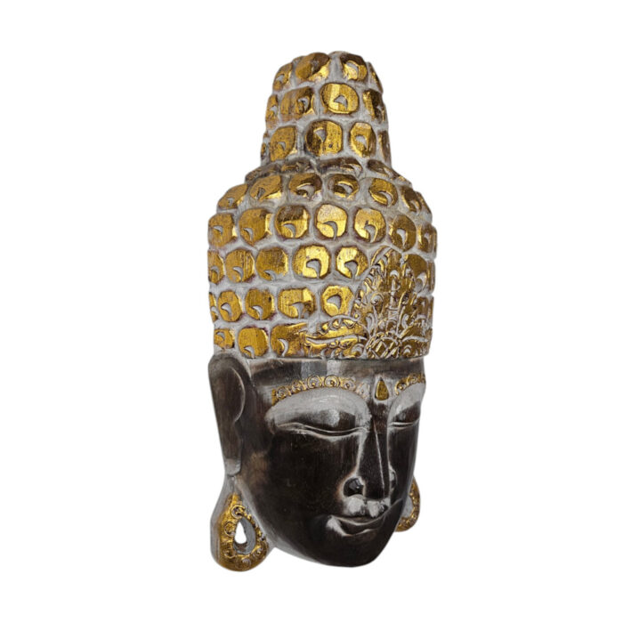 Brown-And-Gold-Buddha-Mask-Side.jpg Wooden Buddha Mask