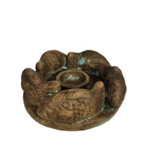 Brown Pottery Fish Candle Holder