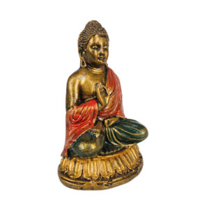 Resin Thai Lotus Buddha Gold And Green