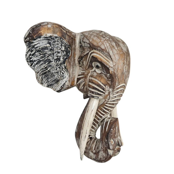 Carved-Wooden-Elephant-Mask-30cm-Side.jpg Safari Mask Home Decor