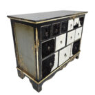 Wooden And Hide Commode Chest Of Drawers
