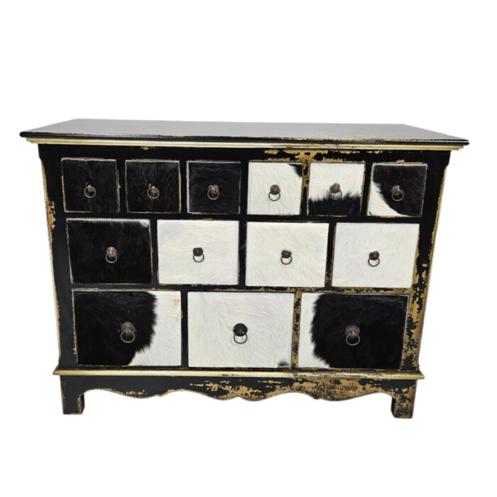 Cow-Hide-Chest-Of-Drawers-Front-Side-Top.jpg Wooden Hide Drawer Chest Furniture