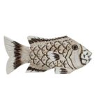 Cream Egg Shell Carved Fish