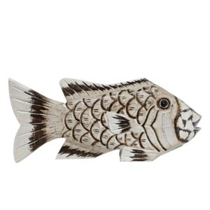 Cream Egg Shell Carved Fish