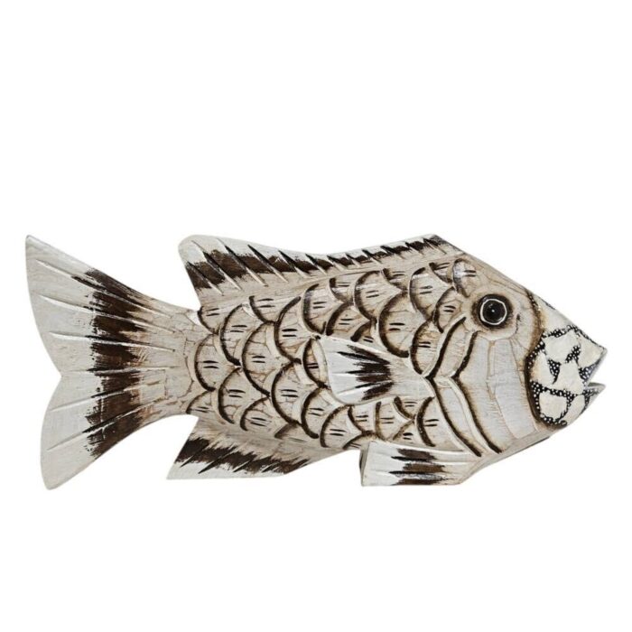 Cream Egg Shell Carved Fish