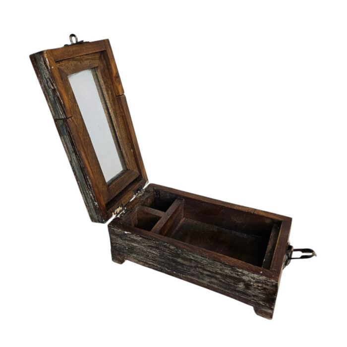 Wooden Men’s Shaving Kit Box Mirror