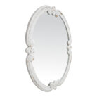 Distressed white wall mirror