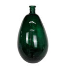 Deep green glass vase