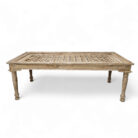 Teak Carved Geometric Dining Table