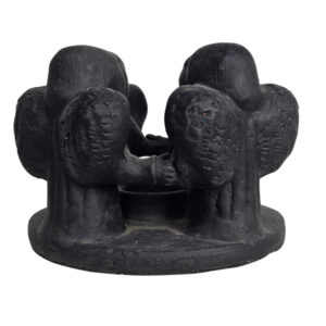 Angel Ring Candle Holder Black Decor