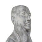 Hand on face sculpture