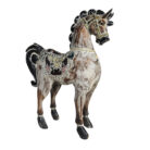 Rustic White Wooden Horse Ornament