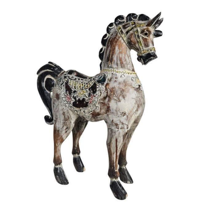 Horse-Cina-40cm-Main.jpg Rustic White Wooden Horse Ornament