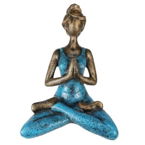 Blue Solid Yoga Lady Posing