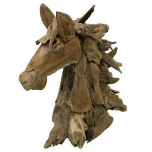 Driftwood Horse Bust Sculpture (100cm)