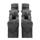 GRC Temple Lion Pair On Stand
