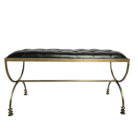 Metal base leather bench