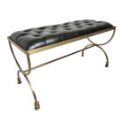 Steel frame leather bench