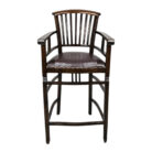 Wooden bar stool with leather seat