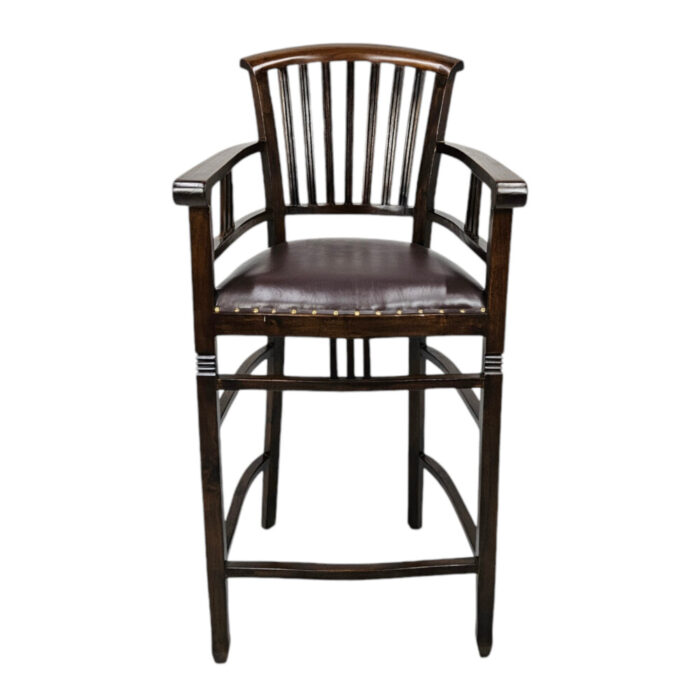 Leather-Carlo-Bar-Stool.jpg Wooden bar stool with leather seat