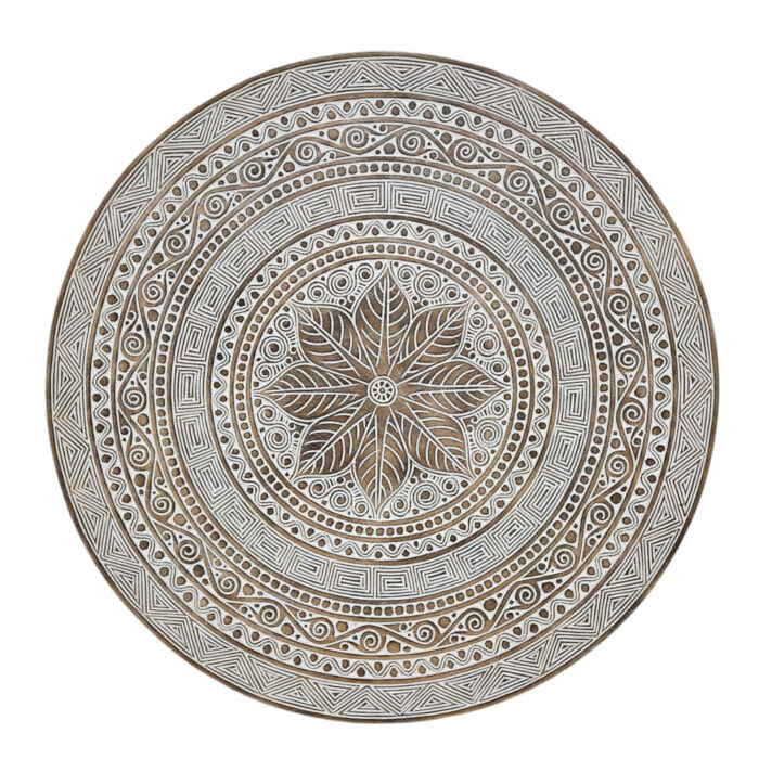 Lotus Round Carved Wall Panel